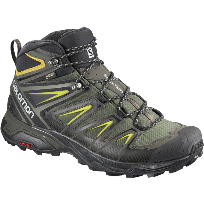 Salomon Israel X ULTRA 3 WIDE MID GTX® - Mens Hiking Shoes - Black (RXMV-67510)